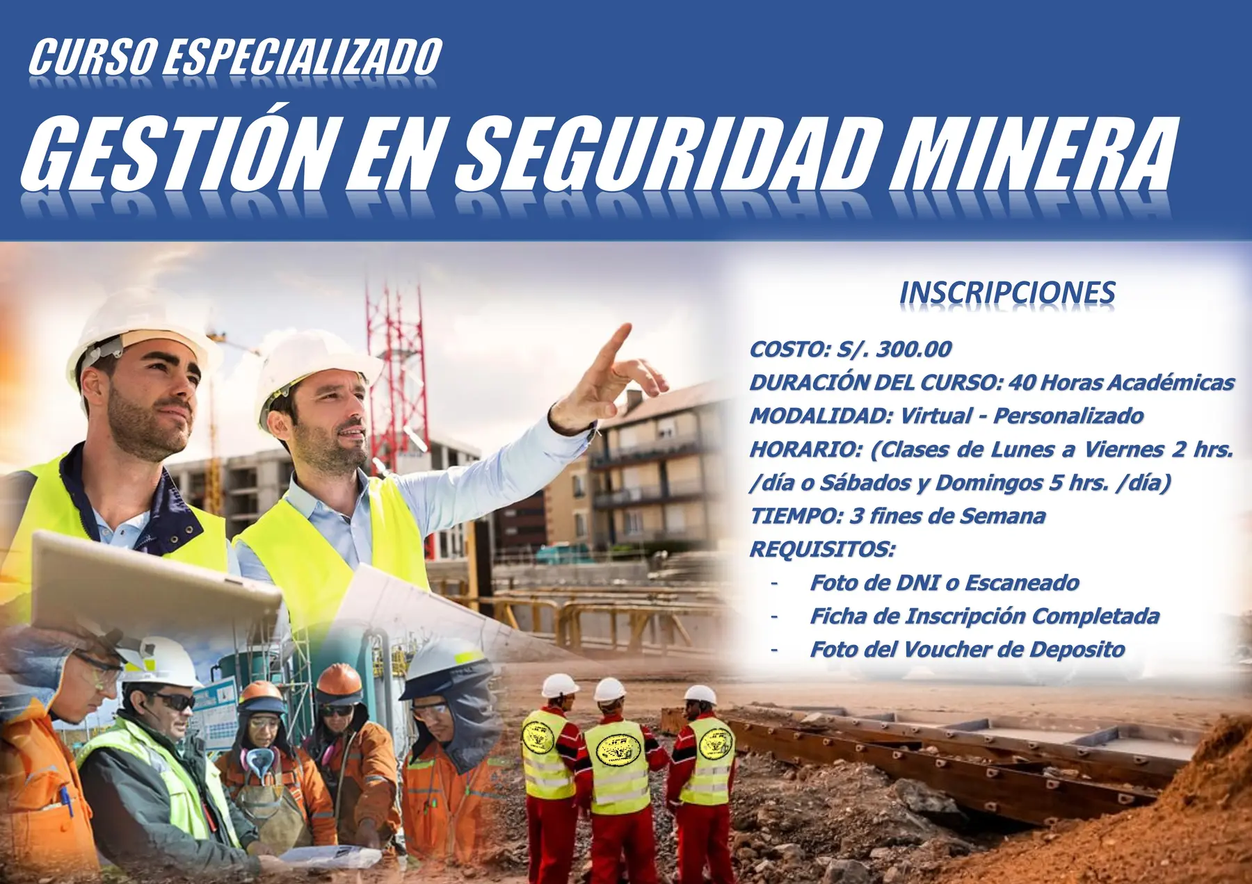 Curso Gestión en Seguridad Minera — Flyer oficial